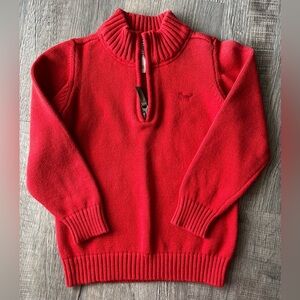 Carters Chunky Sweater Bright Coral Ribbed, Warm Quarter Zip Sweater Kids Sz 6